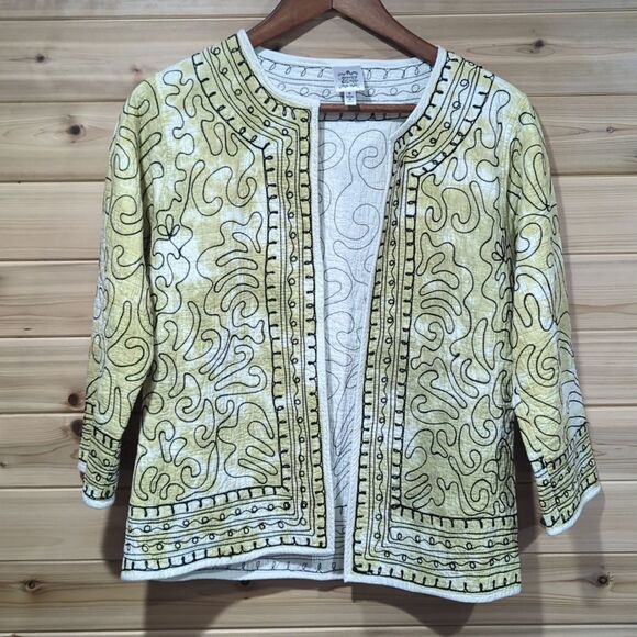 Parsley & Sage Jacket Womens Small Green Quilted Lightweight Reversible Art - Picture 1 of 8